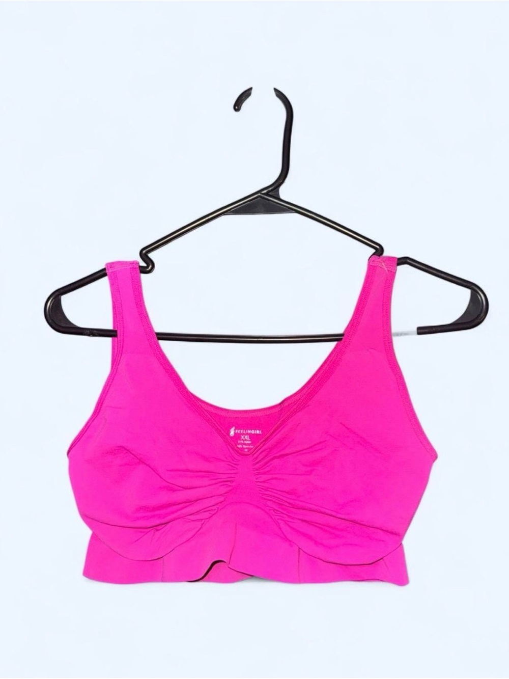 Women’s Bright Pink Ruched Sports Bra
